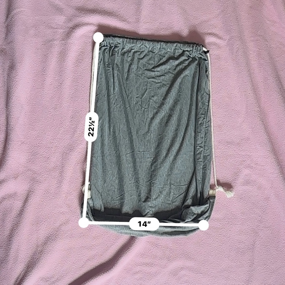 Long Gray Drawstring Bag🎒 - Picture 2 of 8